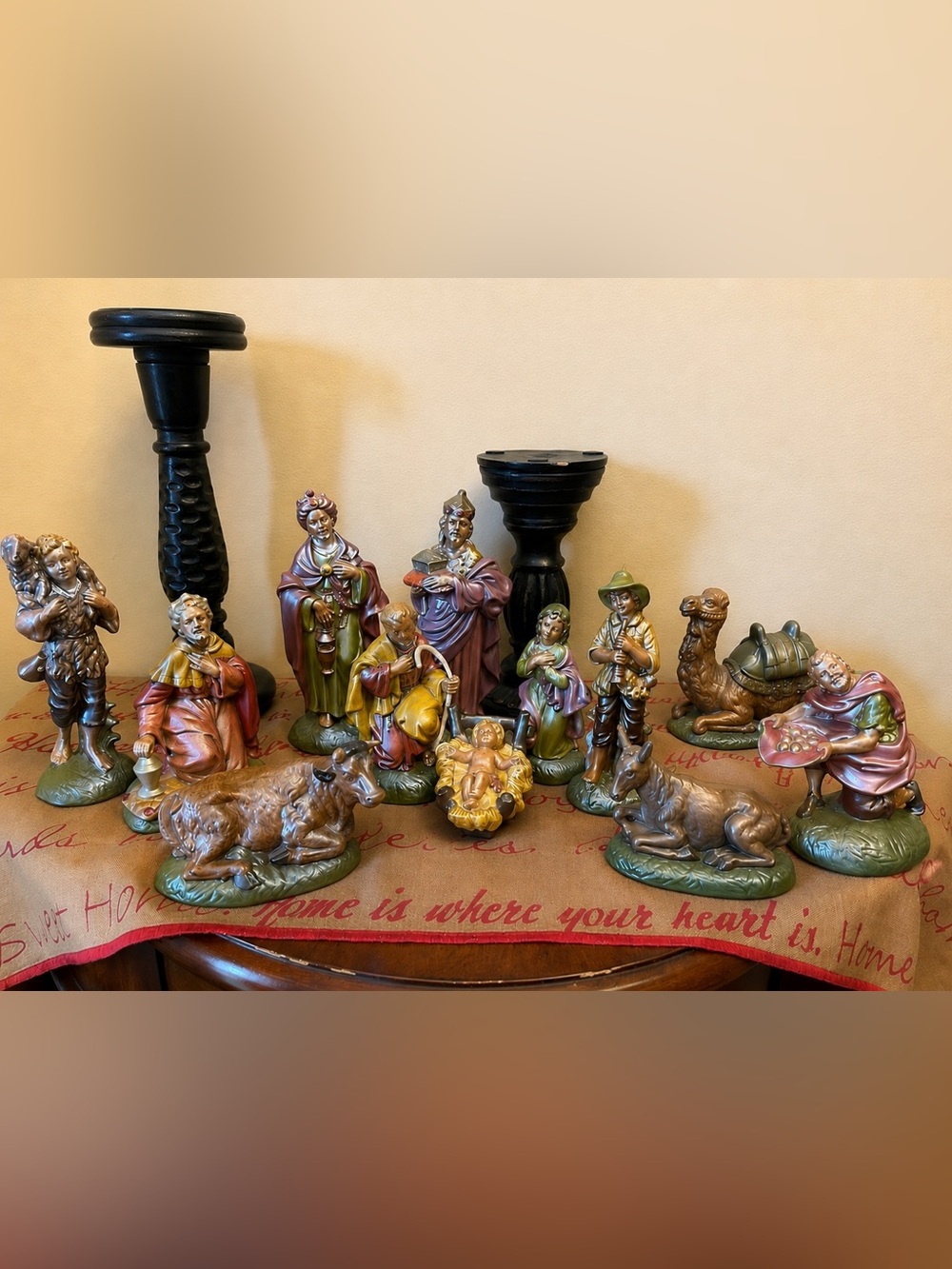 Vntg Atlantic Mold Nativity Holy Family 12pcs
Camel Kings Ezra Shepherds Donkey